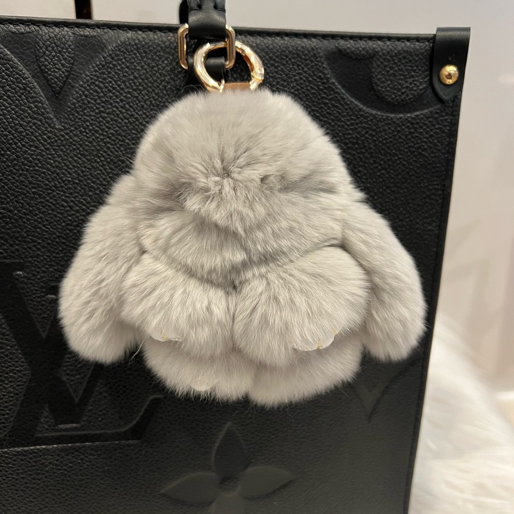 Rabbit Fur Pom Bunny Bag Charm Key Chain
